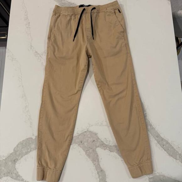 Hollister Other - Hollister Twill Skinny Khaki PullOn Jogger Pant Mens Medium Beige Stretch Preppy